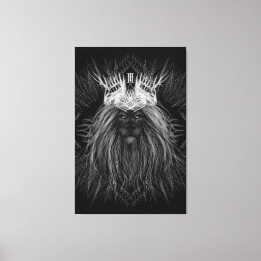 Leeuw met kroonmonogram canvas afdruk (Voorkant)