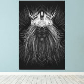 Leeuw met kroonmonogram canvas afdruk (Insitu (Houten vloer))