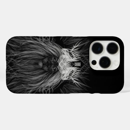 Leeuw met kroonmonogram Case-Mate iPhone case (Achterkant (horizontaal))