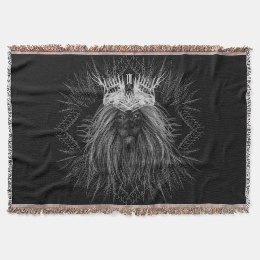 Leeuw met kroonmonogram deken (Voorkant)