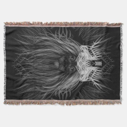 Leeuw met kroonmonogram deken (Voorkant)