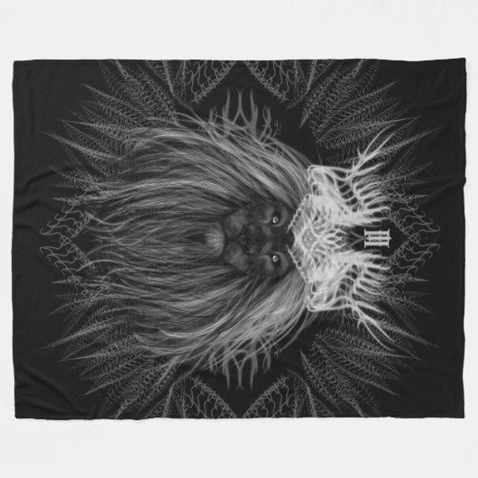Leeuw met kroonmonogram fleece deken (Voorkant (Horizontaal))