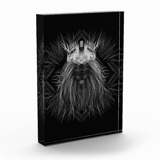 Leeuw met kroonmonogram fotoblokken (Links)