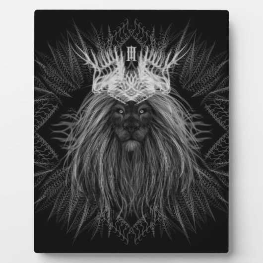 Leeuw met kroonmonogram fotoplaat (Voorkant)