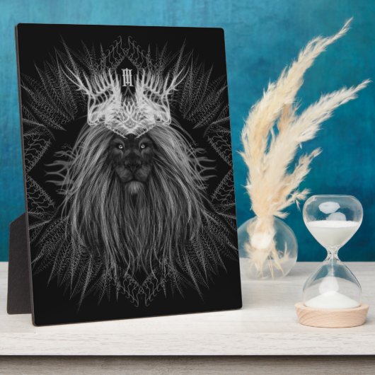 Leeuw met kroonmonogram fotoplaat (Zijkant)