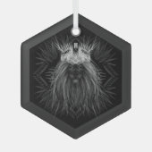 Leeuw met kroonmonogram glas ornament (Voorkant)