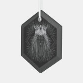 Leeuw met kroonmonogram glas ornament (Voorkant links)