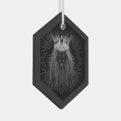 Leeuw met kroonmonogram glas ornament (Voorkant Rechts)