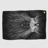 Leeuw met kroonmonogram golfhanddoek (Horizontaal)