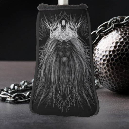 Leeuw met kroonmonogram golfheadcover
