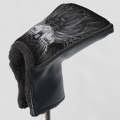 Leeuw met kroonmonogram golfheadcover (3/4 voorkant)