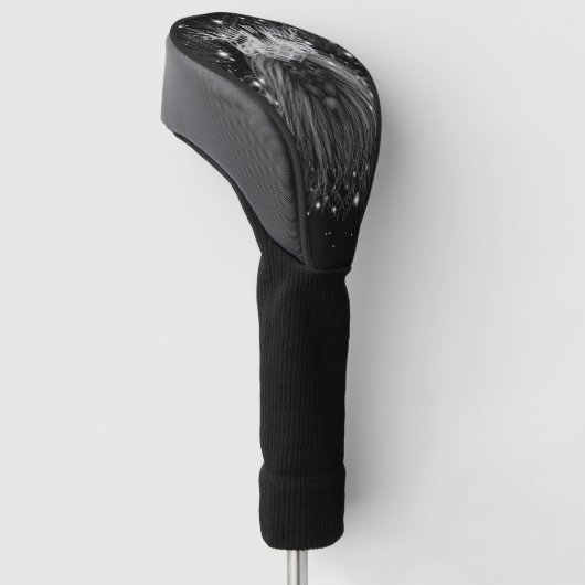 Leeuw met kroonmonogram in sterrenlicht golfheadcover (Schuin)