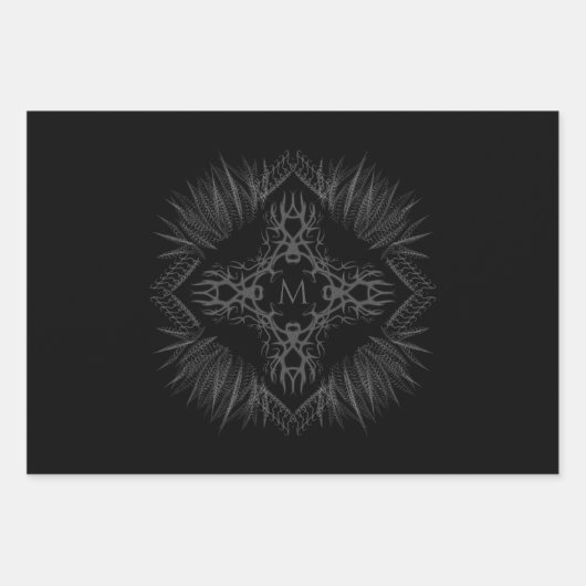 Leeuw met kroonmonogram inpakpapier vel (Voorkant 2)