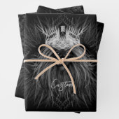 Leeuw met kroonmonogram inpakpapier vel (In situ)