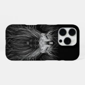 Leeuw met kroonmonogram iPhone hoesje (Achterkant horizontaal)