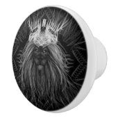 Leeuw met kroonmonogram keramische knop (Rechts)