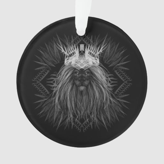 Leeuw met kroonmonogram ornament (voorkant)