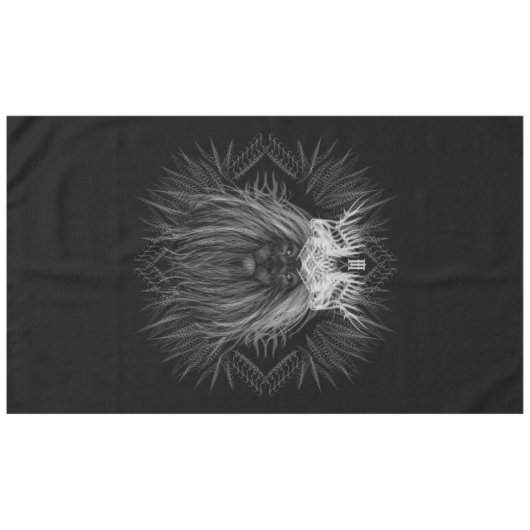 Leeuw met kroonmonogram tafelkleed (Voorkant (Horizontaal))