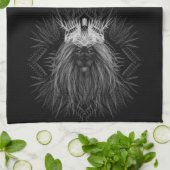 Leeuw met kroonmonogram theedoek (Gevouwen)