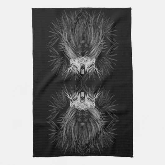 Leeuw met kroonmonogram theedoek (Verticaal)