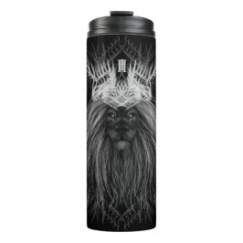 Leeuw met kroonmonogram thermosbeker