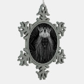 Leeuw met kroonmonogram tin sneeuwvlok ornament (Links)