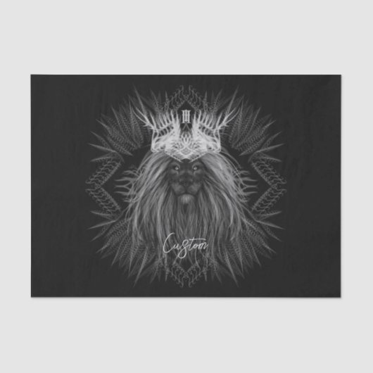 Leeuw met kroonmonogram tissuepapier (Voorkant)