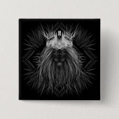 Leeuw met kroonmonogram vierkante button 5,1 cm (Voorkant)