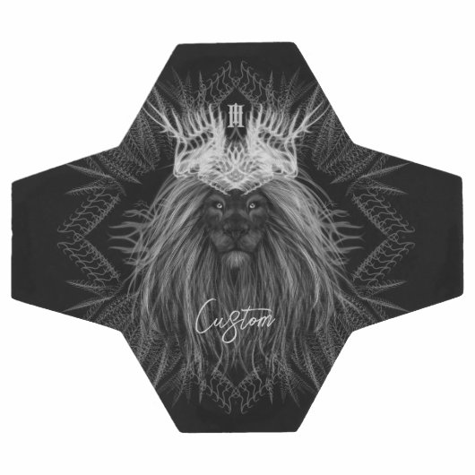 Leeuw met kroonmonogram voetbal (Enkel)