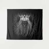 Leeuw met kroonmonogram wandkleed (Voorkant (horizontaal))