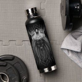 Leeuw met kroonmonogram waterfles