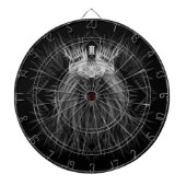 Leeuw met kroonmonogram zwart dartbord (Voorkant)