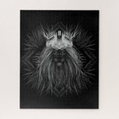 Leeuw met kroonmonogram zwart legpuzzel (Verticaal)