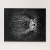 Leeuw met kroonmonogram zwart legpuzzel (Horizontaal)