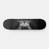 Leeuw met kroonmonogram zwart persoonlijk skateboard (Horizontaal)