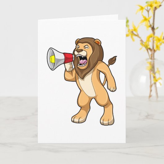 Leeuw met microfoon kaart (Gele Bloem)