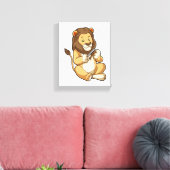 Leeuw met nagelpijlen canvas afdruk (Insitu (Woonkamer))
