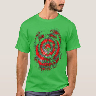 Leeuw met rode cirkel t-shirt