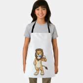 Leeuw met tandenborstel schort (Insitu)