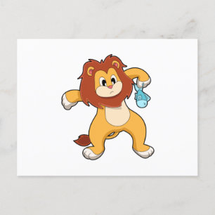 Leeuw met Vis Briefkaart