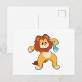 Leeuw met Vis Briefkaart (Voorkant / Achterkant)