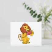 Leeuw met vlees briefkaart (Staand voorkant)
