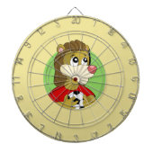 Leeuw met voetbal cartoon dart board dartbord (Voorkant)