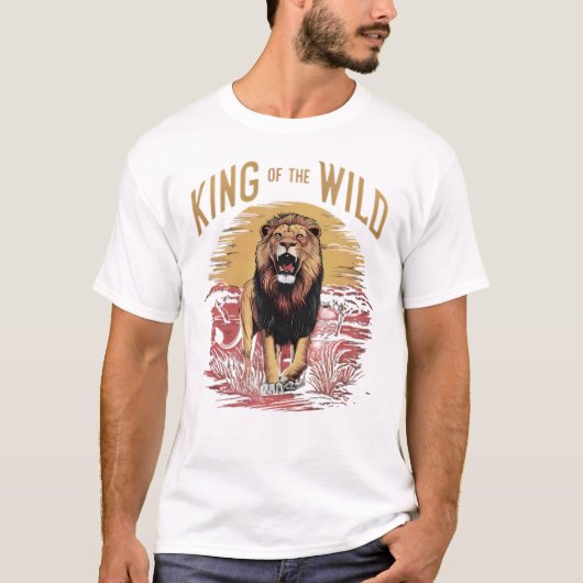 Leeuw met woorden: koning van het wild t-shirt (Voorkant)