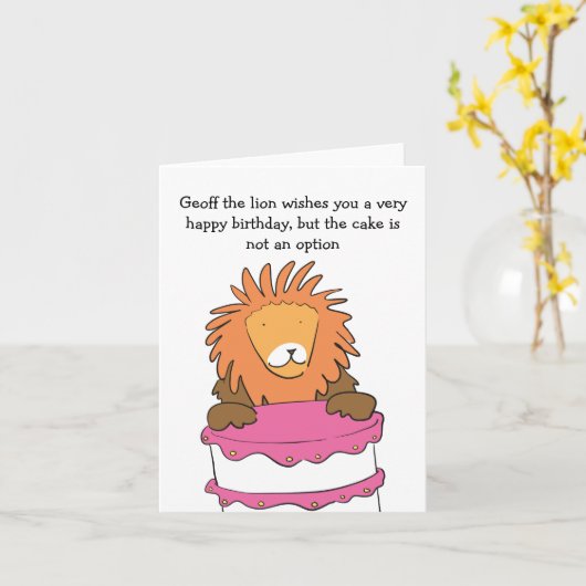 Leeuw met zijn taart kaart (Gele Bloem)