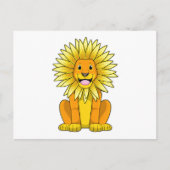 Leeuw met zonnebloem bloem briefkaart (Voorkant)
