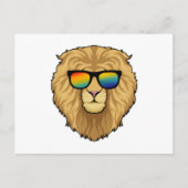 Leeuw met zonnebril briefkaart (Voorkant)