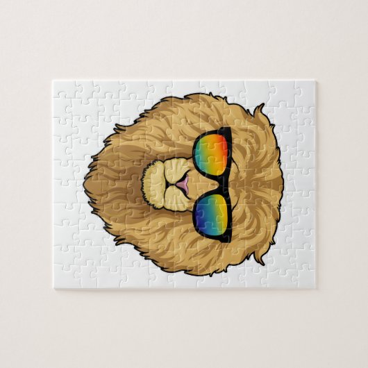 Leeuw met zonnebril legpuzzel (Horizontaal)