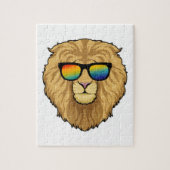 Leeuw met zonnebril legpuzzel (Verticaal)