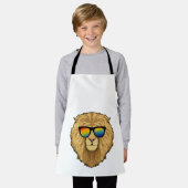 Leeuw met zonnebril schort (Gedragen)
